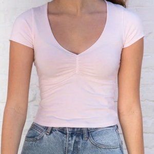 Brandy Melville Detailed Short Sleeve Top